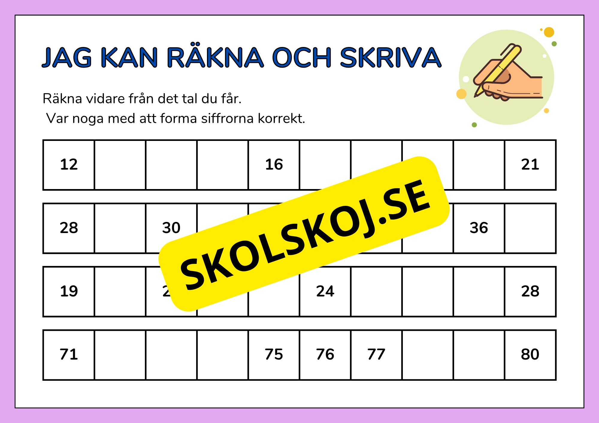 Jag kan räkna och skriva