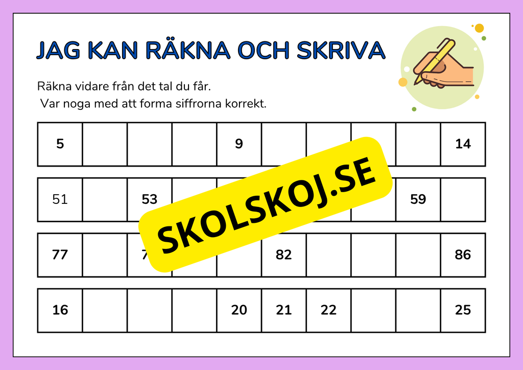 Jag kan räkna och skriva