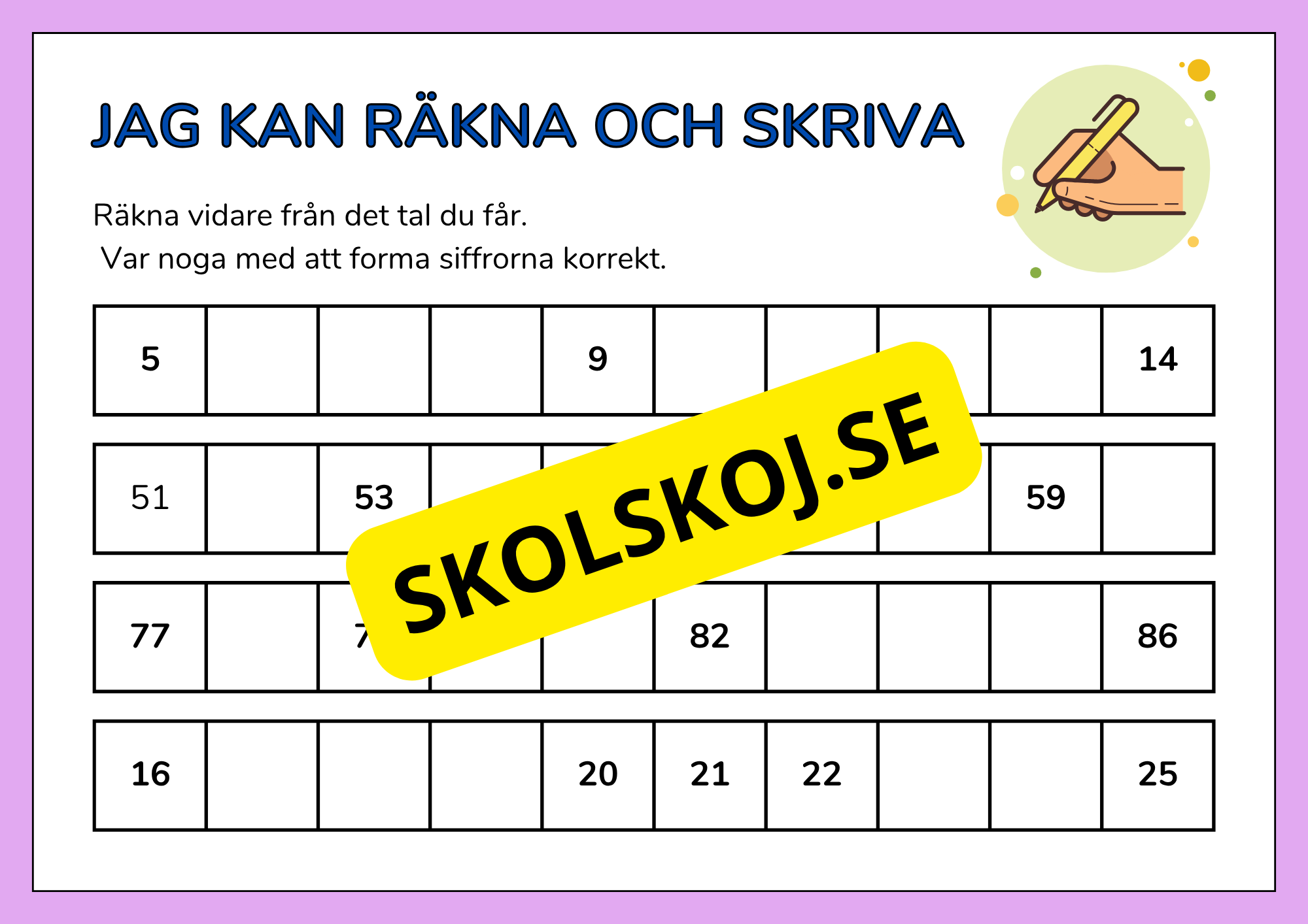 Jag kan räkna och skriva