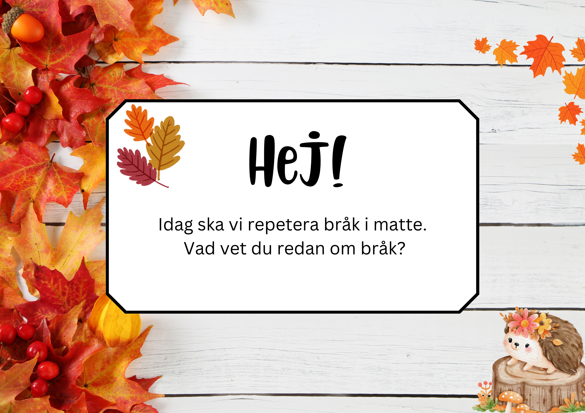 Höstbråk - Häfte + frågor