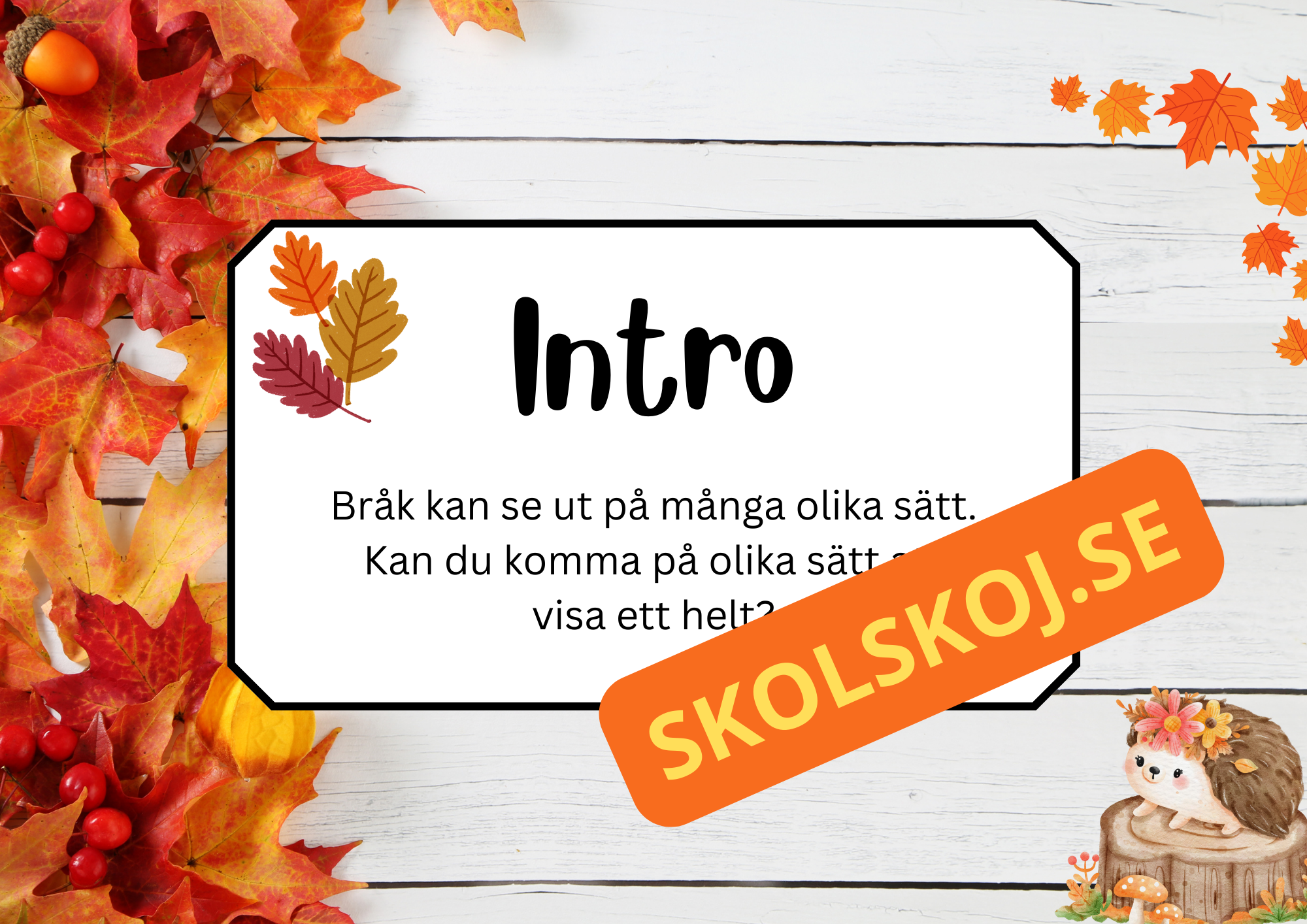 Höstbråk - Häfte + frågor