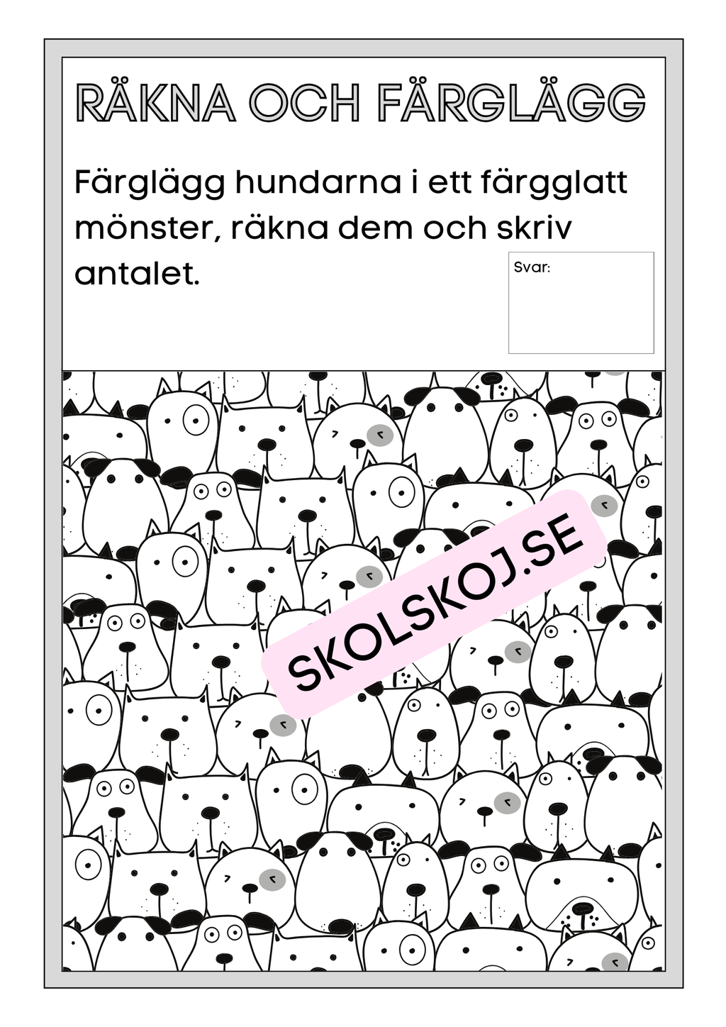 Räkna och färglägg - Mönster och räkning