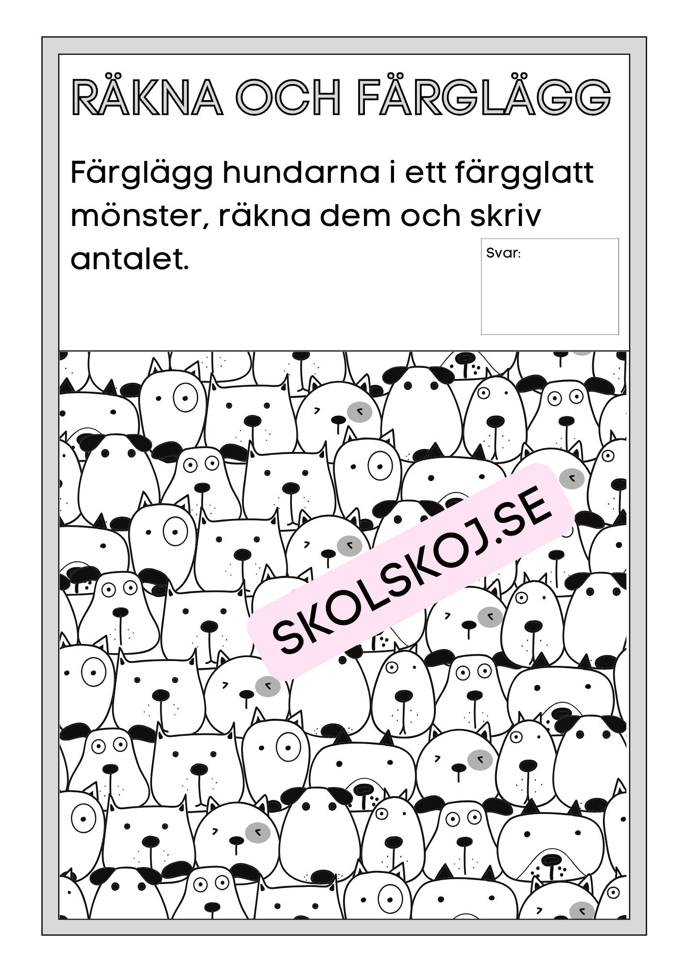 Räkna och färglägg - Mönster och räkning