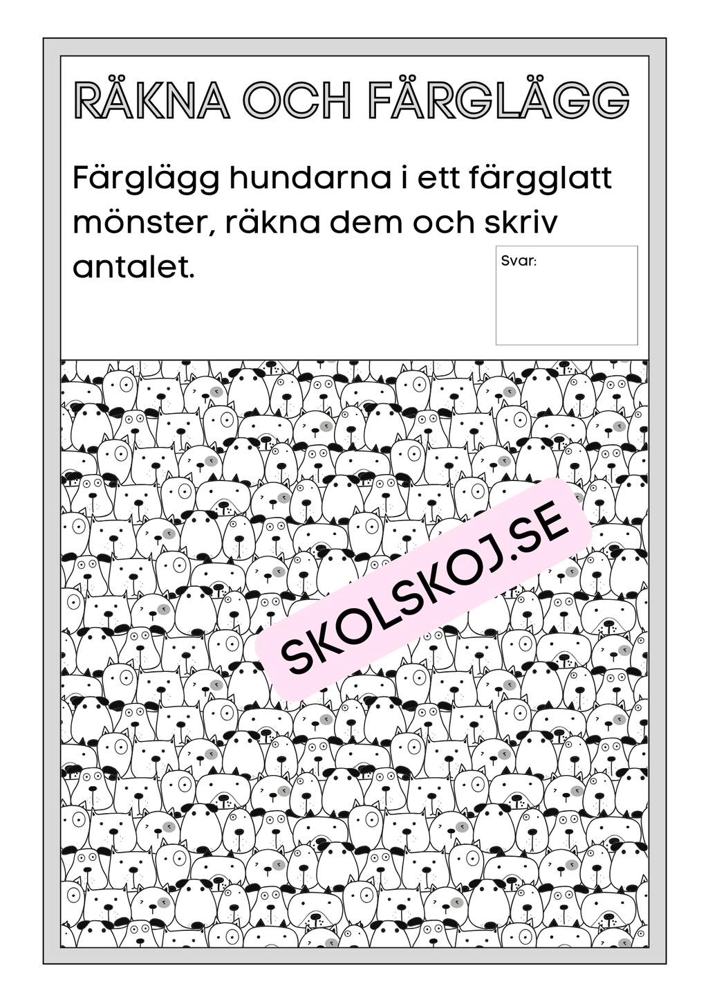 Räkna och färglägg - Mönster och räkning