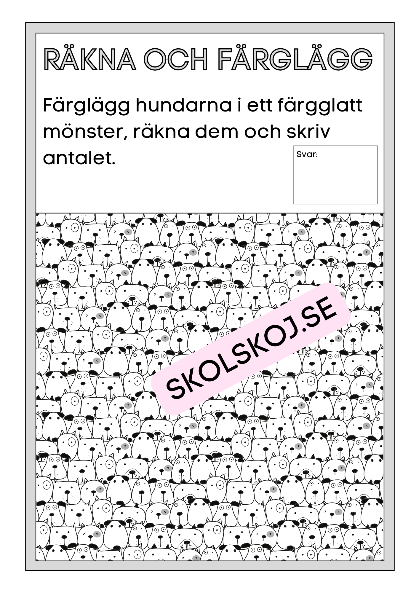 Räkna och färglägg - Mönster och räkning