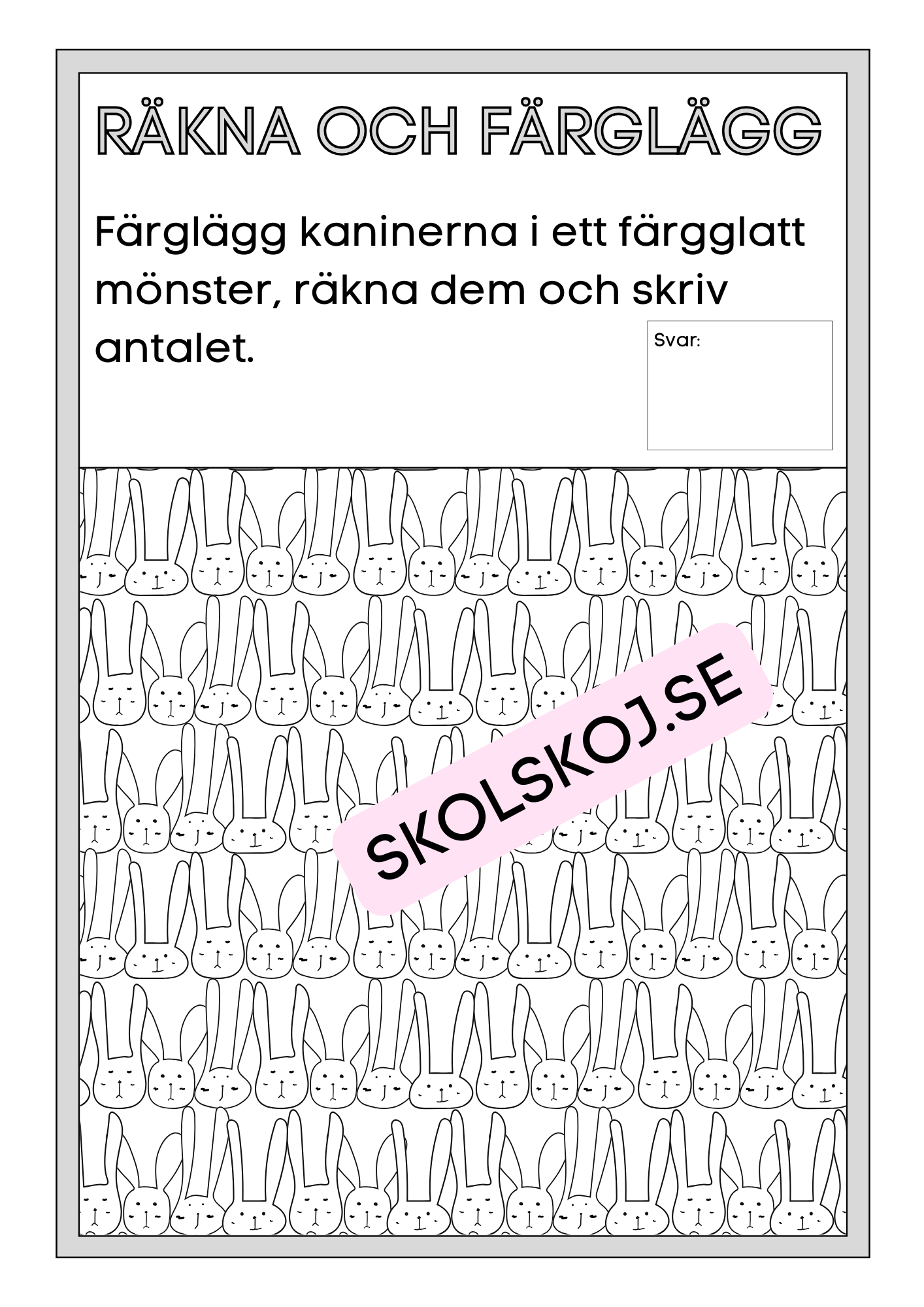 Räkna och färglägg - Mönster och räkning