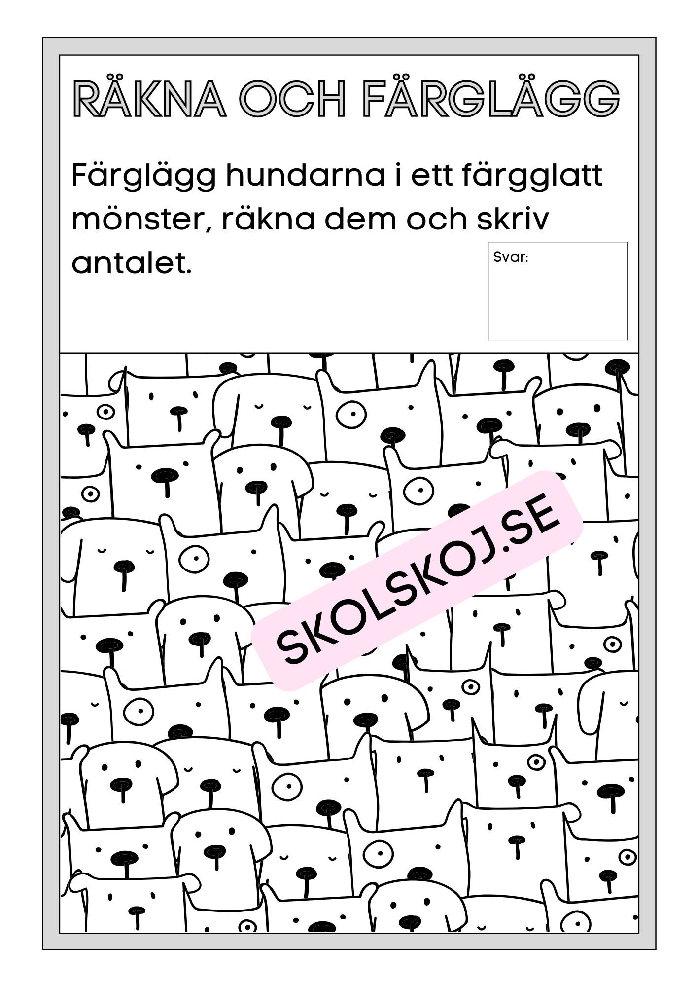 Räkna och färglägg - Mönster och räkning