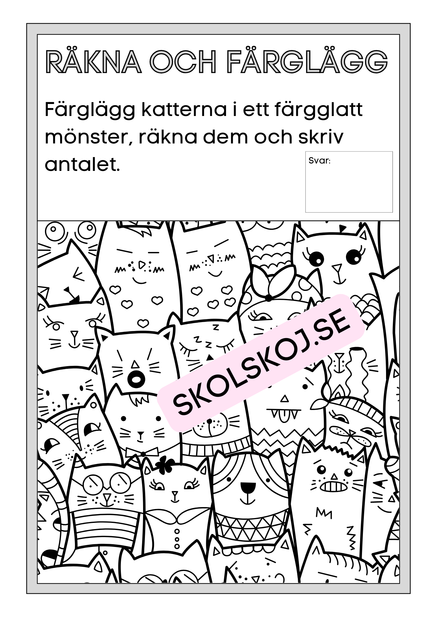 Räkna och färglägg - Mönster och räkning