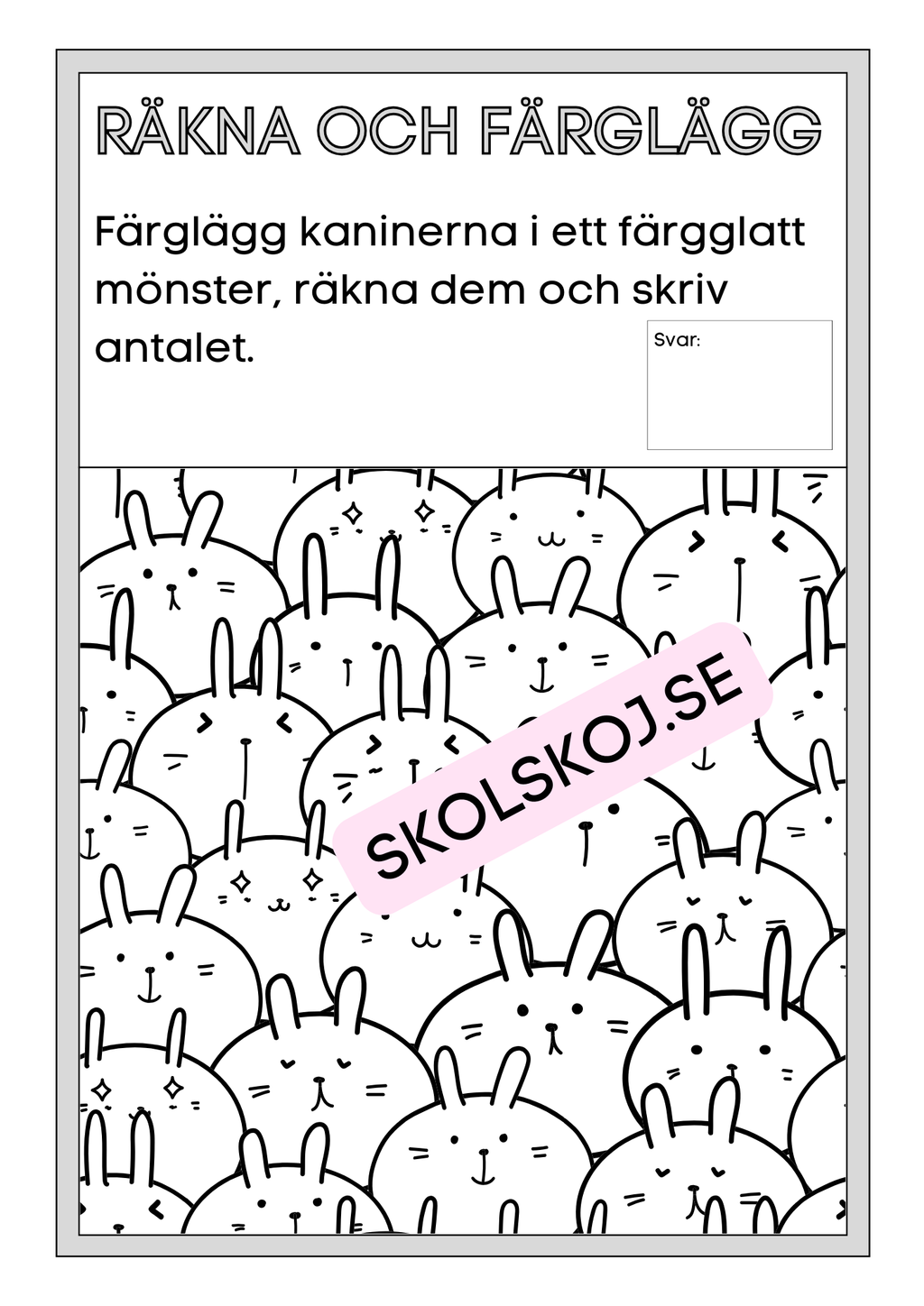 Räkna och färglägg - Mönster och räkning