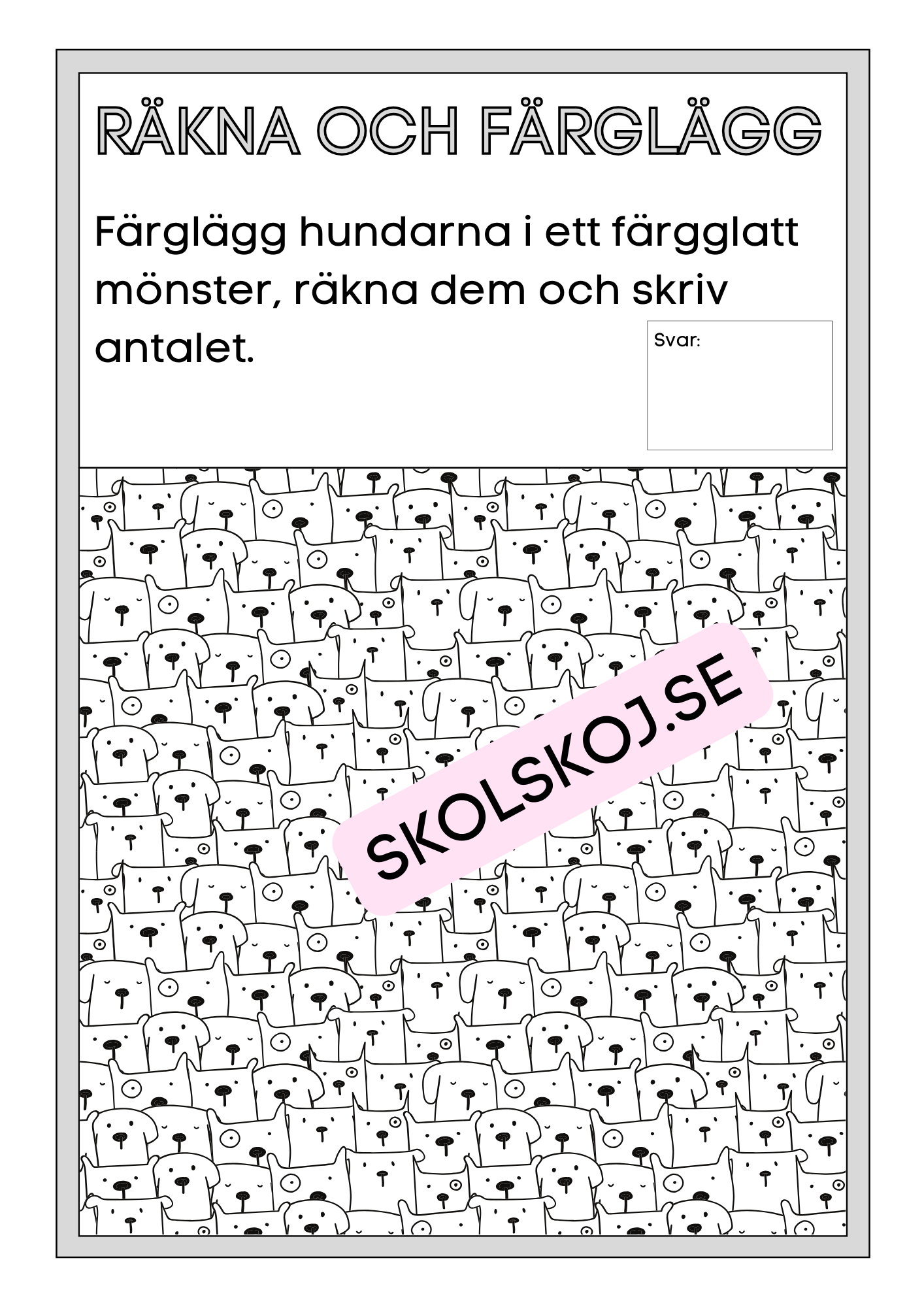 Räkna och färglägg - Mönster och räkning