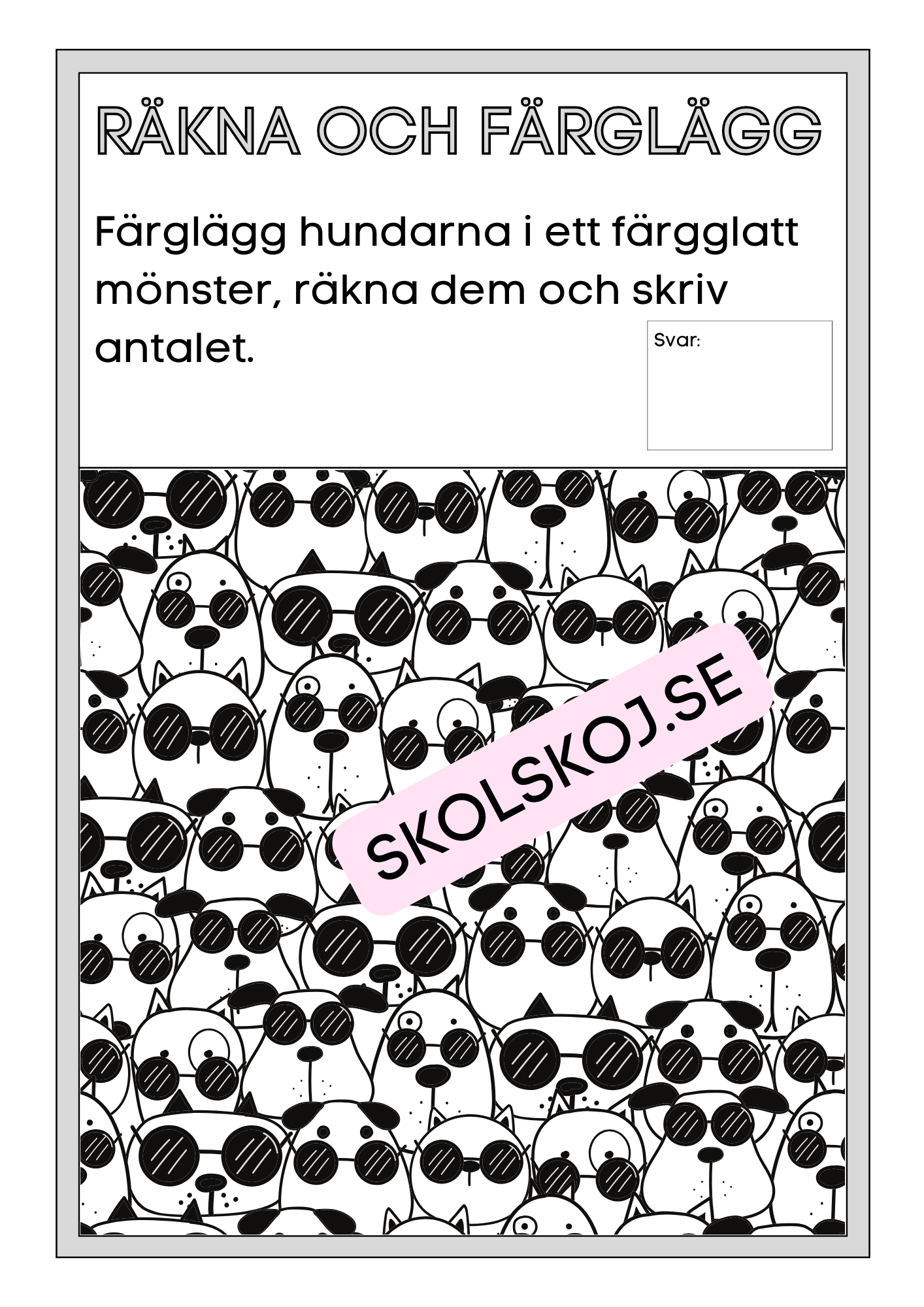 Räkna och färglägg - Mönster och räkning