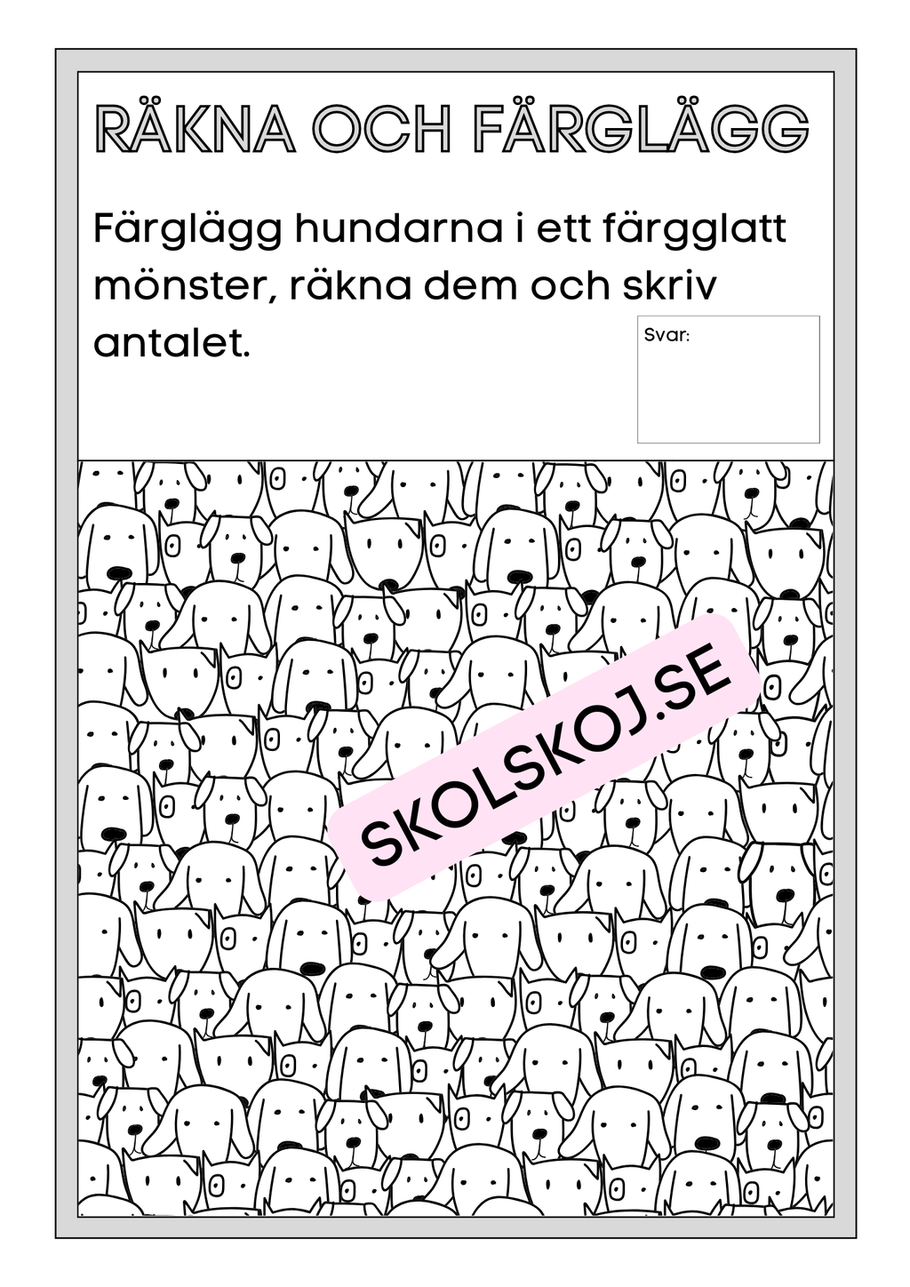 Räkna och färglägg - Mönster och räkning