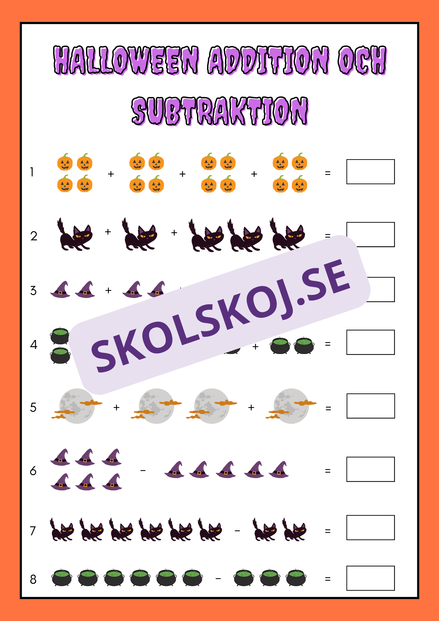 Halloween aktivitetsbok - Blandade uppgifter
