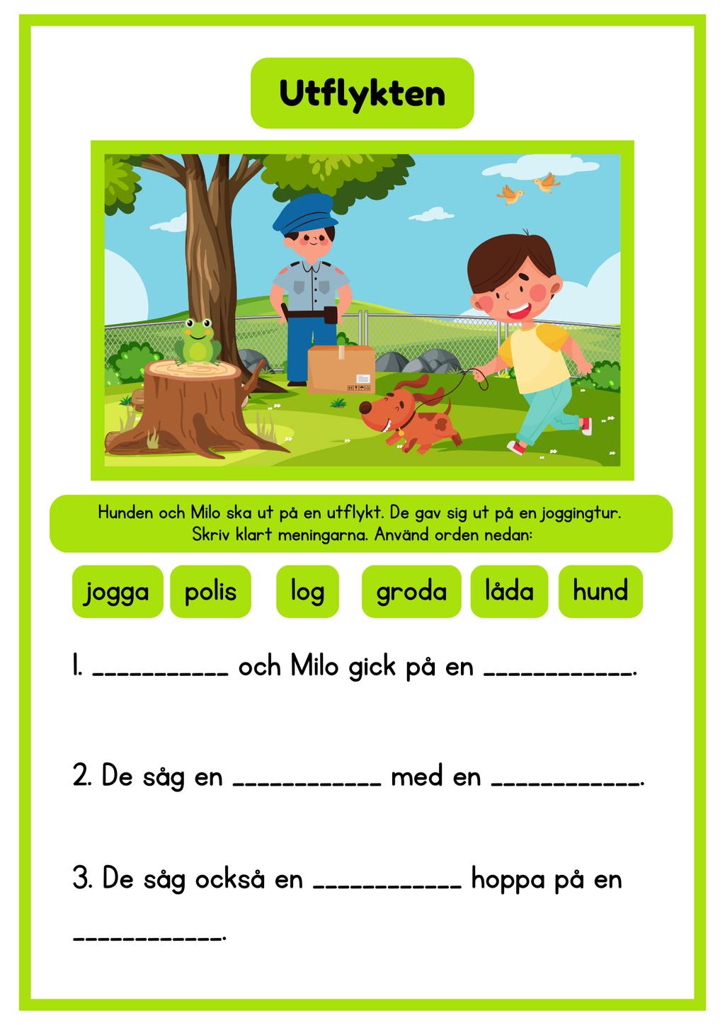 Häfte som tränar läsförståelse
