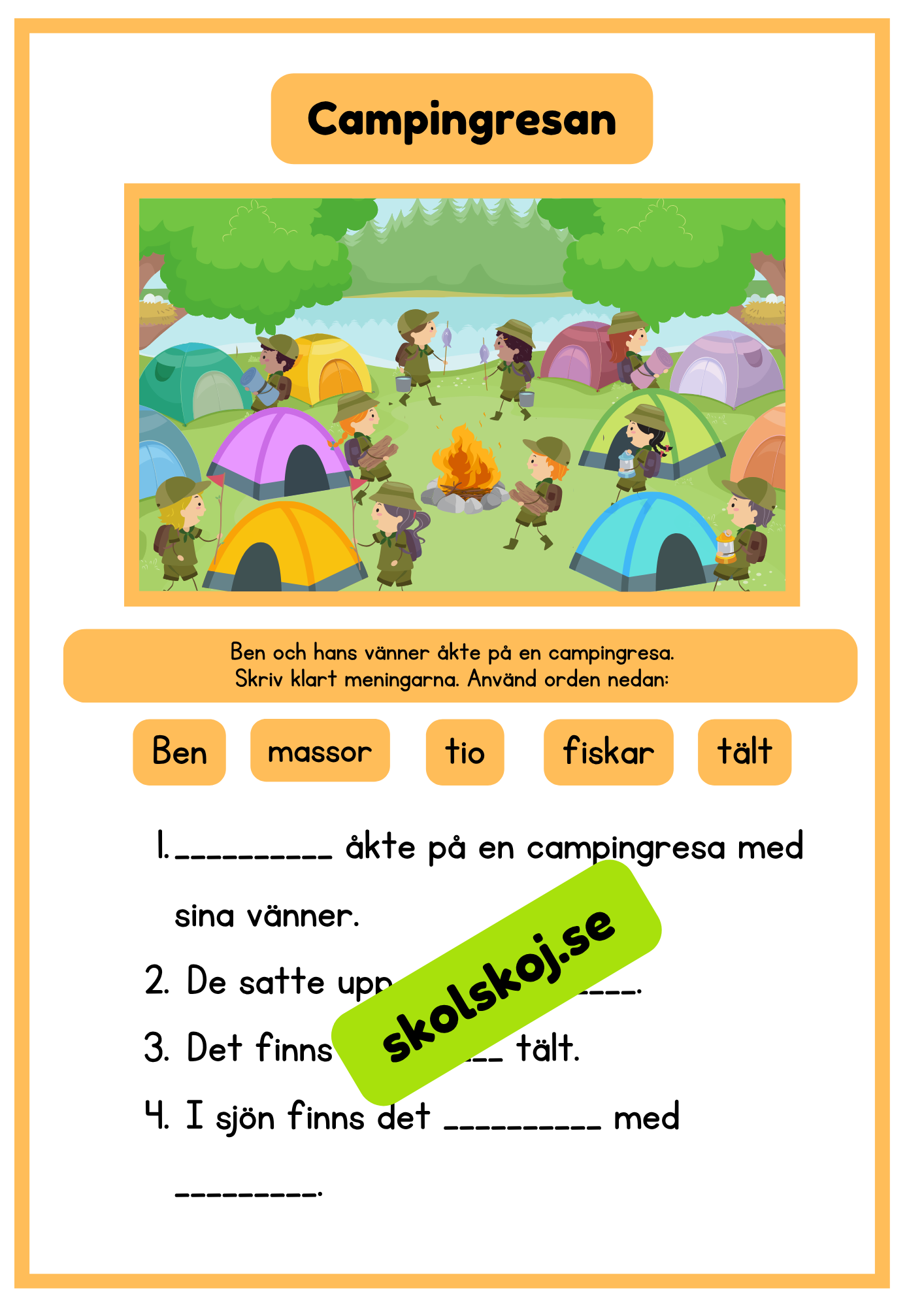 Häfte som tränar läsförståelse