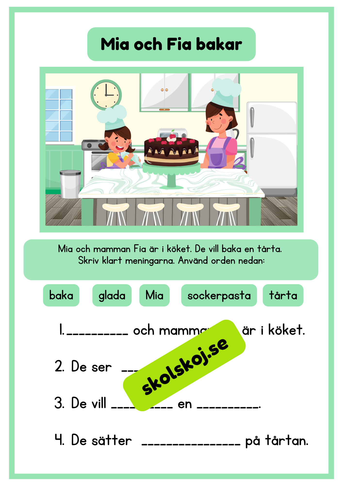 Häfte som tränar läsförståelse