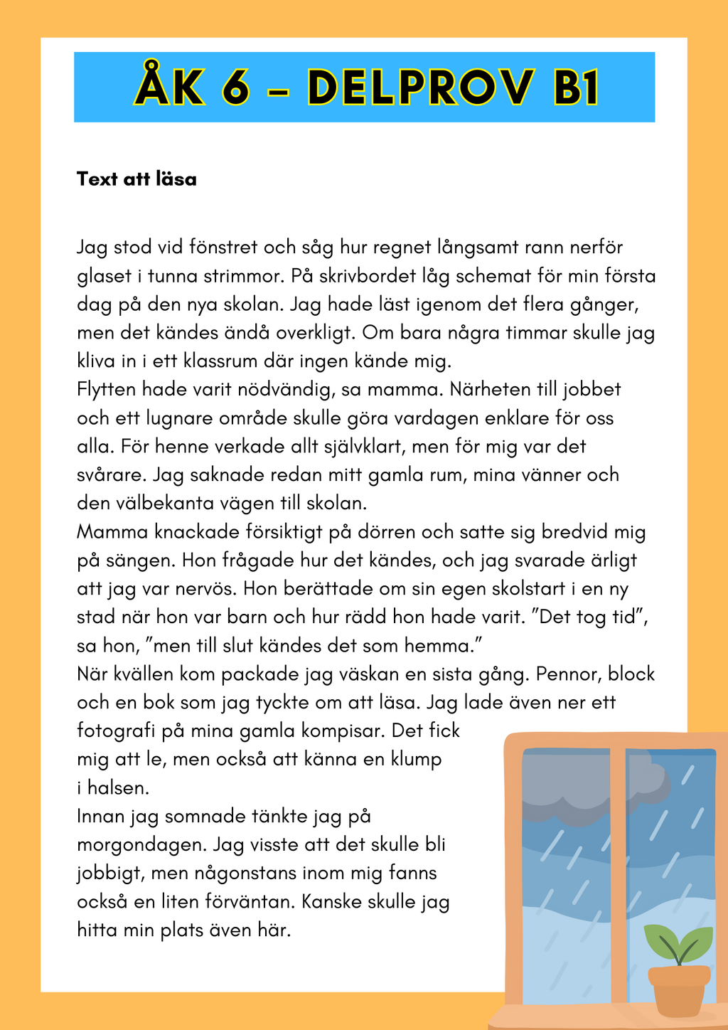 Åk 6 - Läsförståelse - Träna inför nationella provet (Delprov B1 &amp; B2)