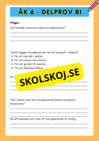 Åk 6 - Läsförståelse - Träna inför nationella provet (Delprov B1 &amp; B2)