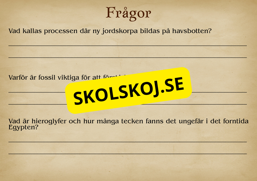 Förhistorisk tid - Fakta och frågor