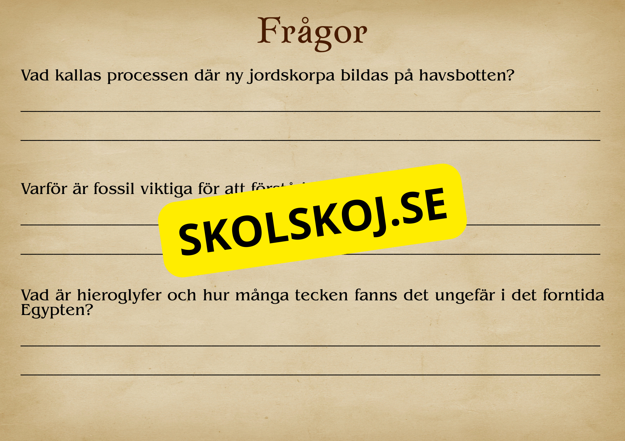Förhistorisk tid - Fakta och frågor