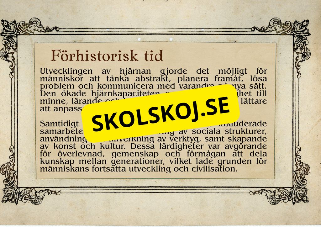 Förhistorisk tid - Fakta och frågor
