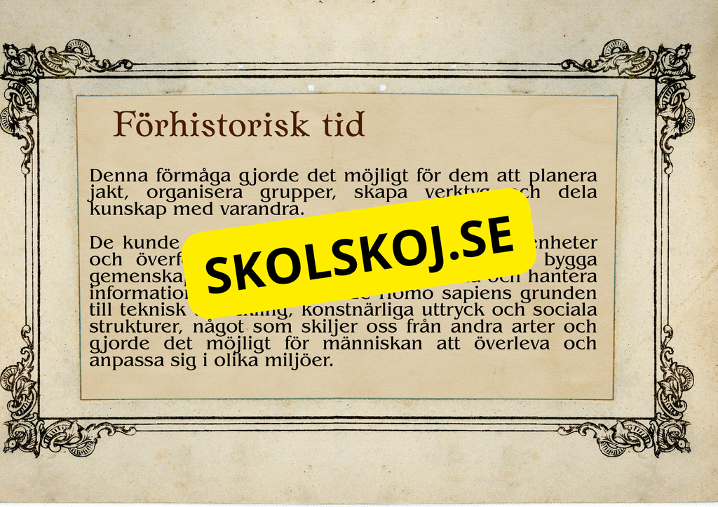 Förhistorisk tid - Fakta och frågor