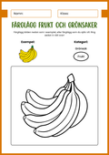 Färglägg frukt och grönsaker