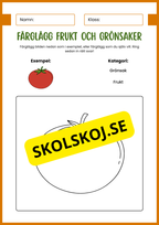Färglägg frukt och grönsaker