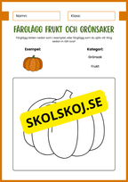 Färglägg frukt och grönsaker