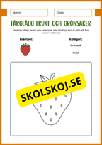 Färglägg frukt och grönsaker