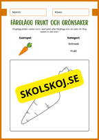 Färglägg frukt och grönsaker