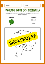 Färglägg frukt och grönsaker