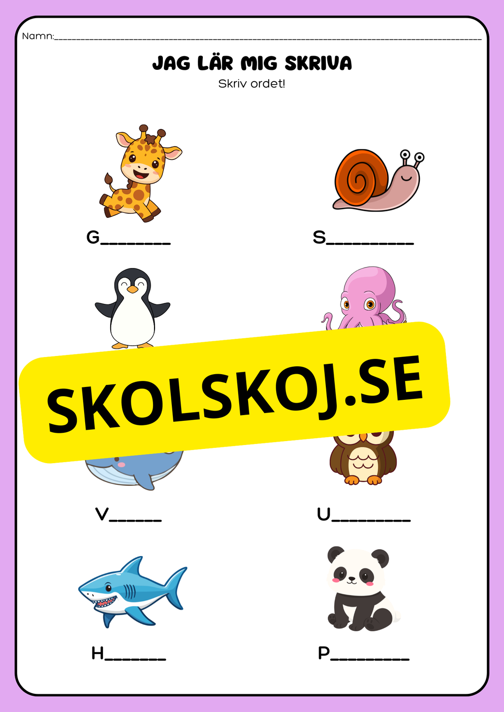 Jag lär mig skriva - Skriv ordet