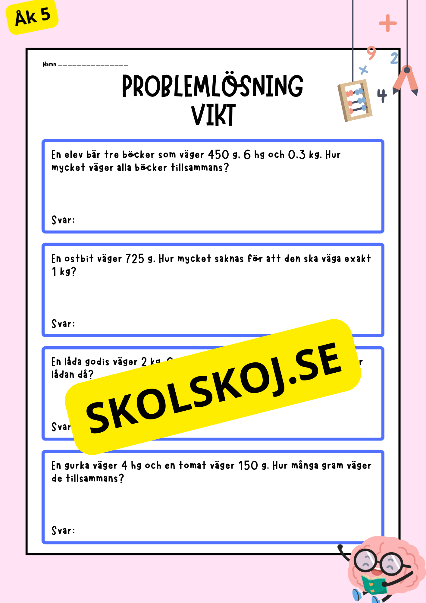 Problemlösning - Vikt - Häfte