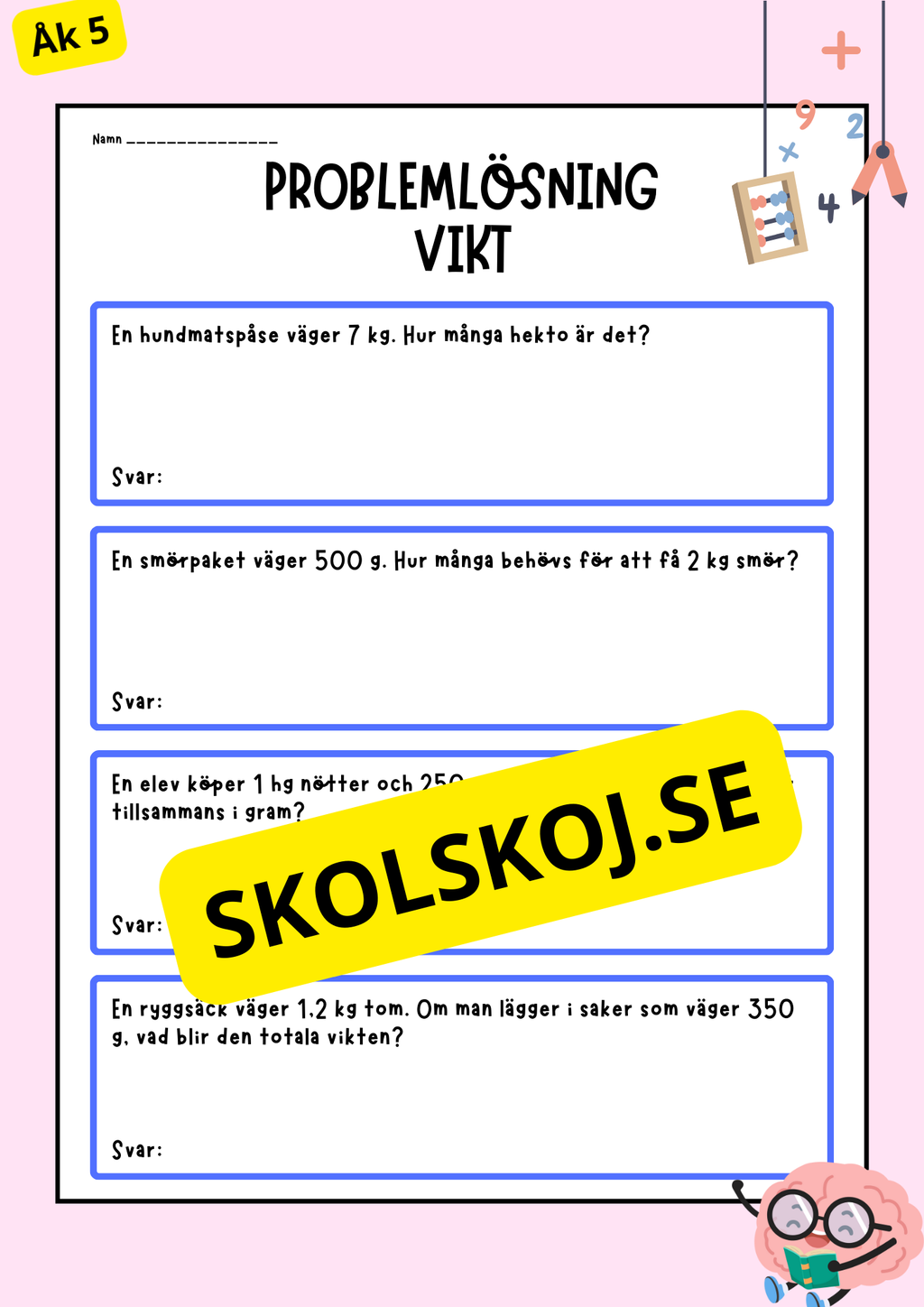 Problemlösning - Vikt - Häfte