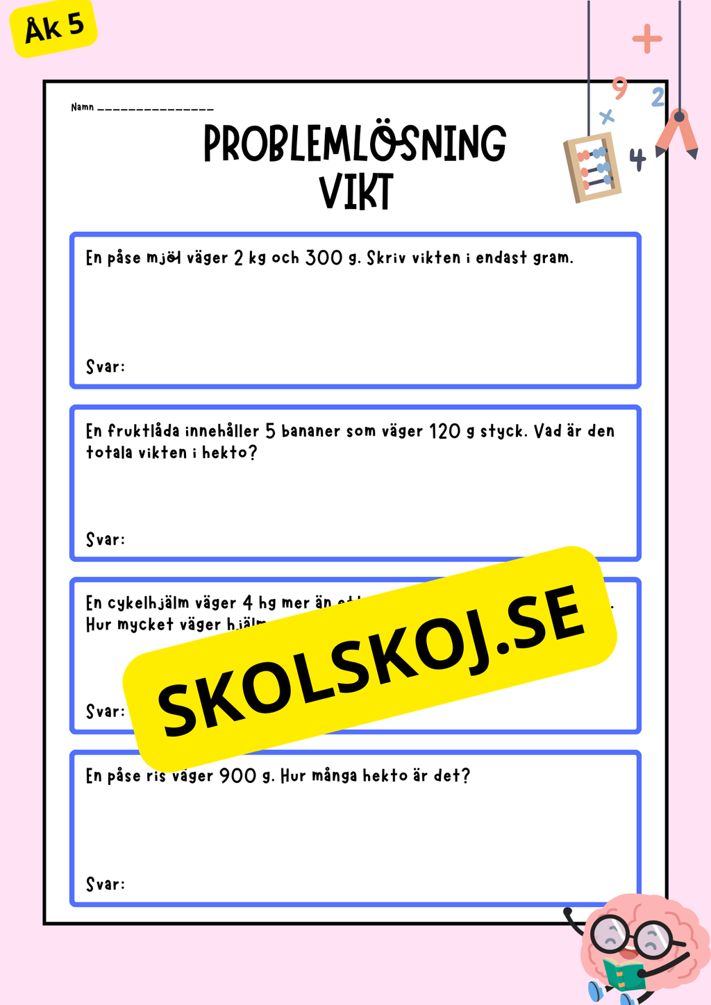 Problemlösning - Vikt - Häfte