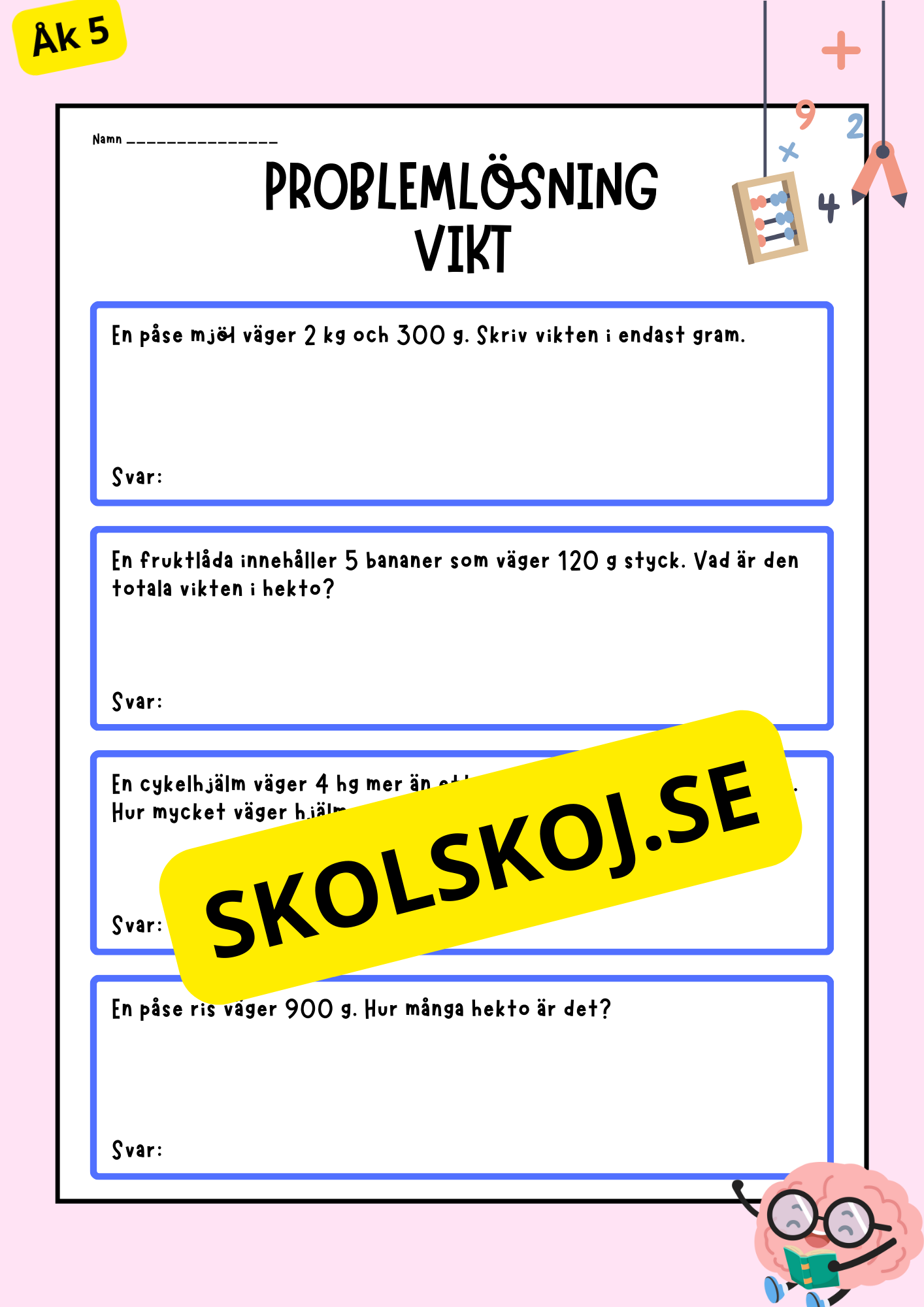 Problemlösning - Vikt - Häfte