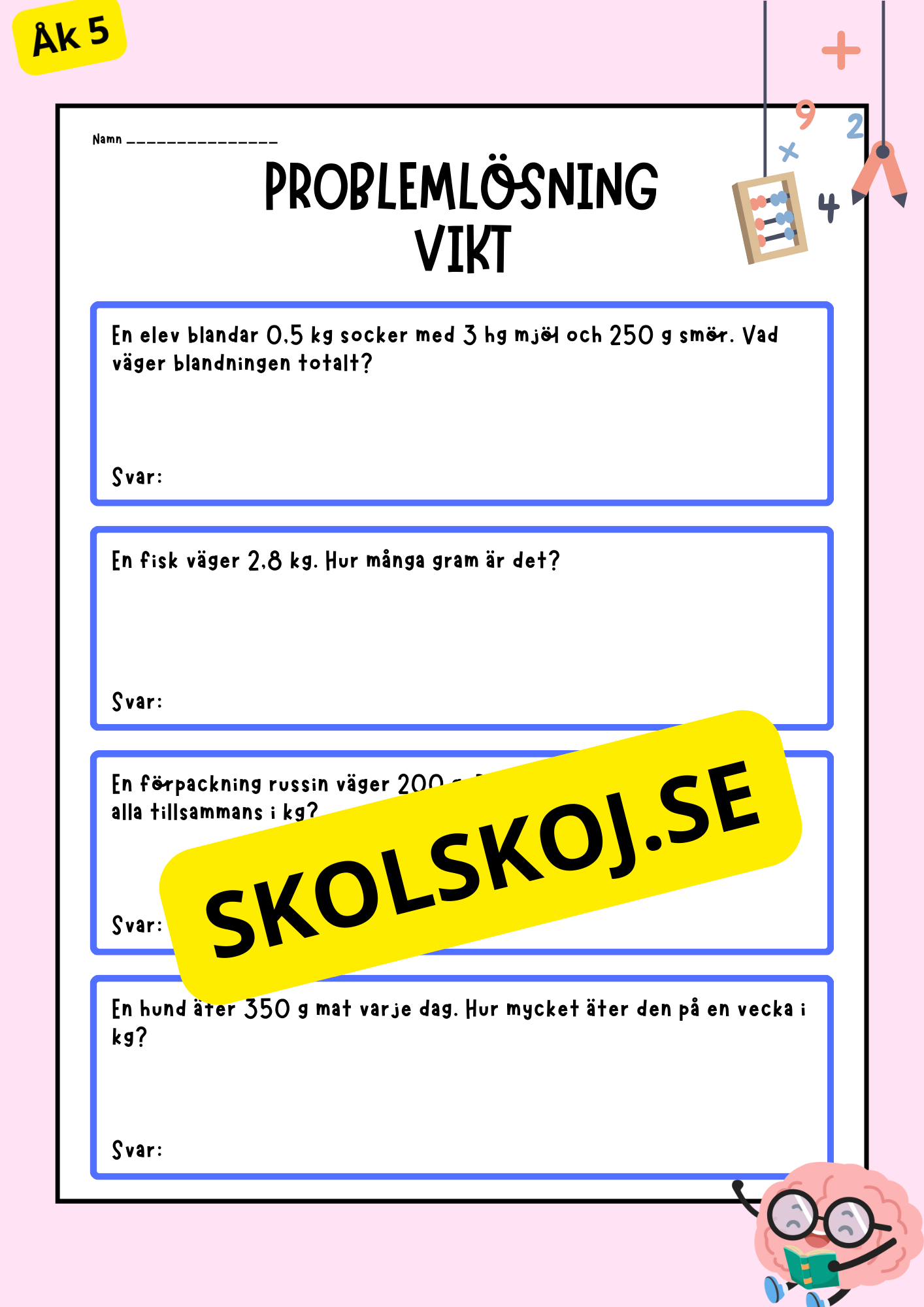 Problemlösning - Vikt - Häfte