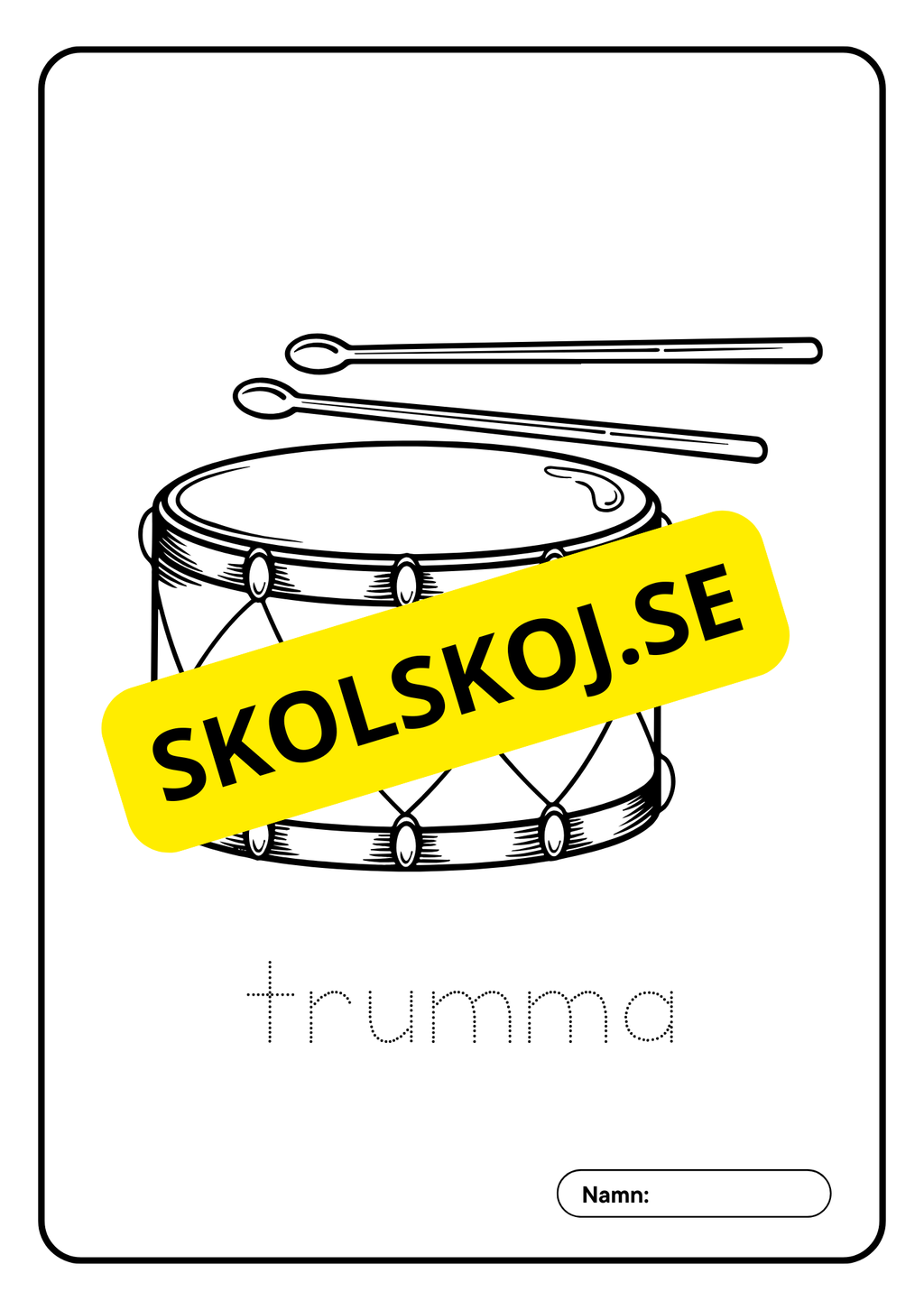 Musikinstrument - Målarbok