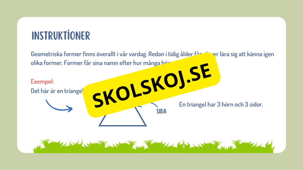 Geometriska former - Presentation - Årskurs 1 - 3