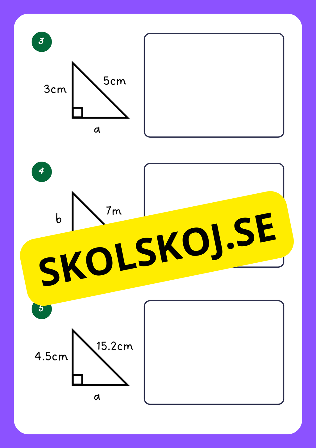 Använd Pythagoras sats - Årskurs 6 - 9