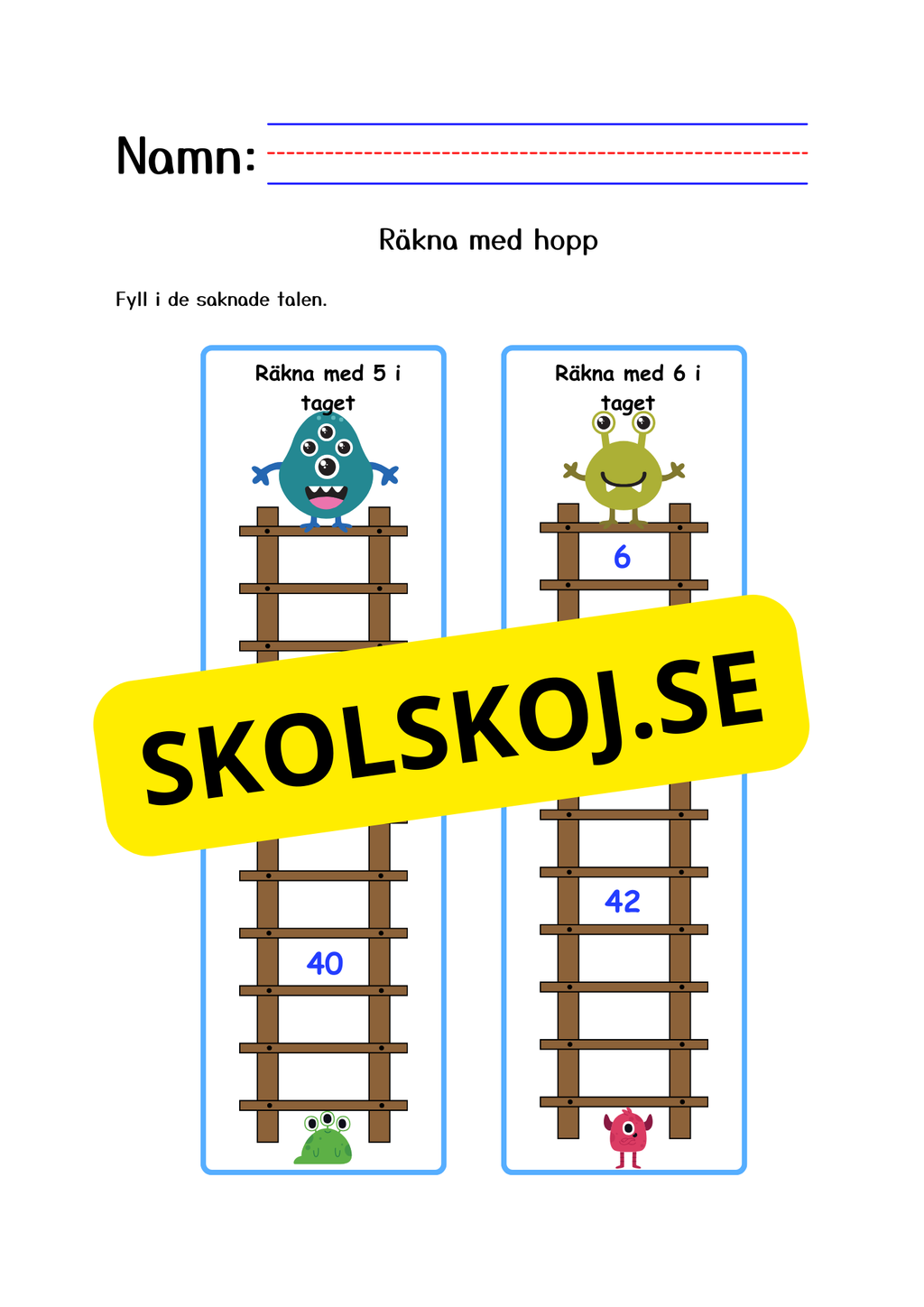 Fyll i de saknade talen