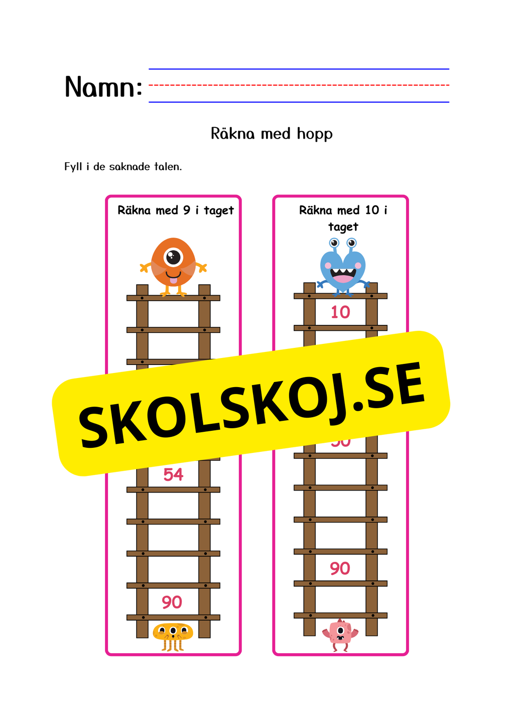 Fyll i de saknade talen