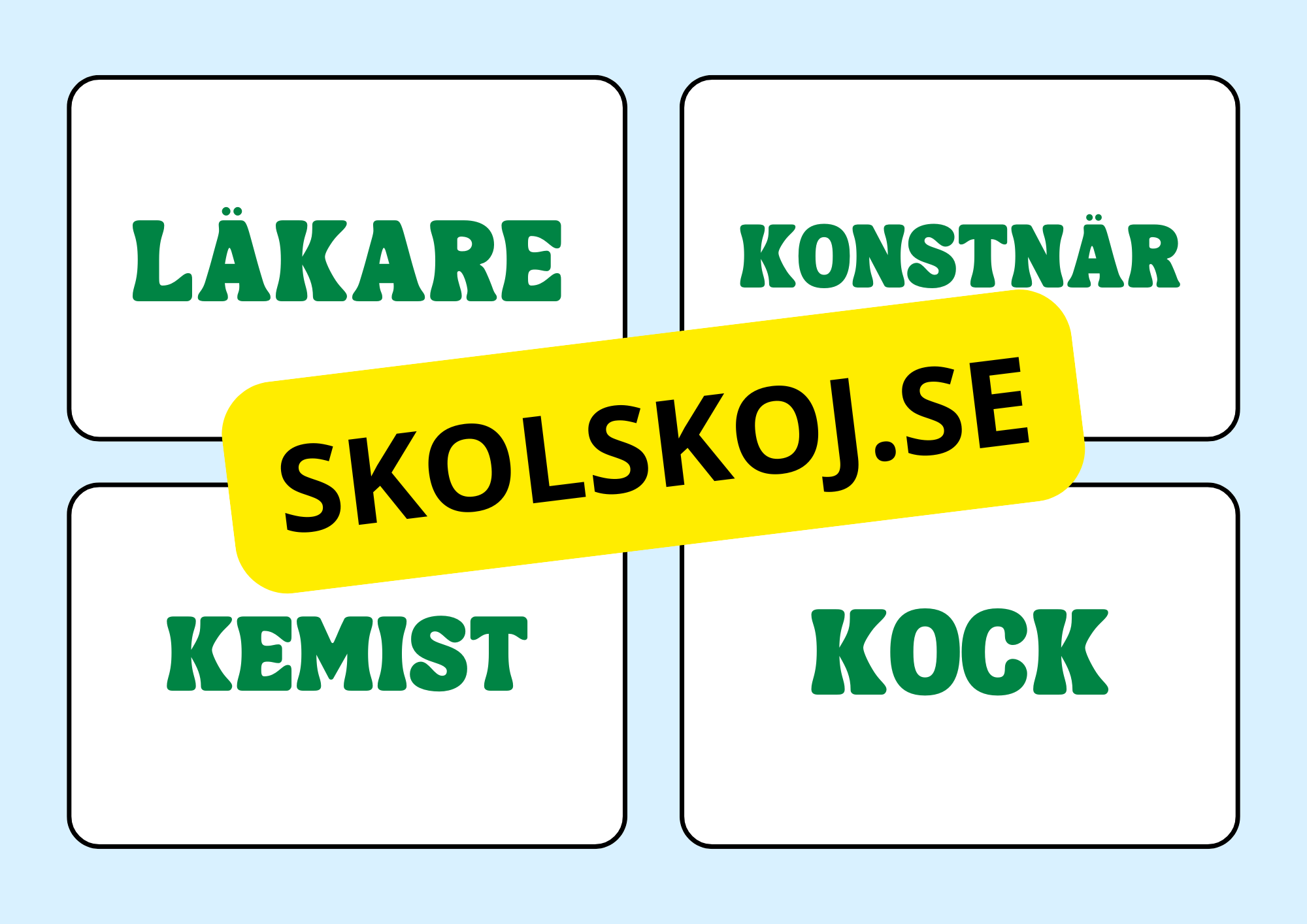 Vad gör de - Verb - Yrken