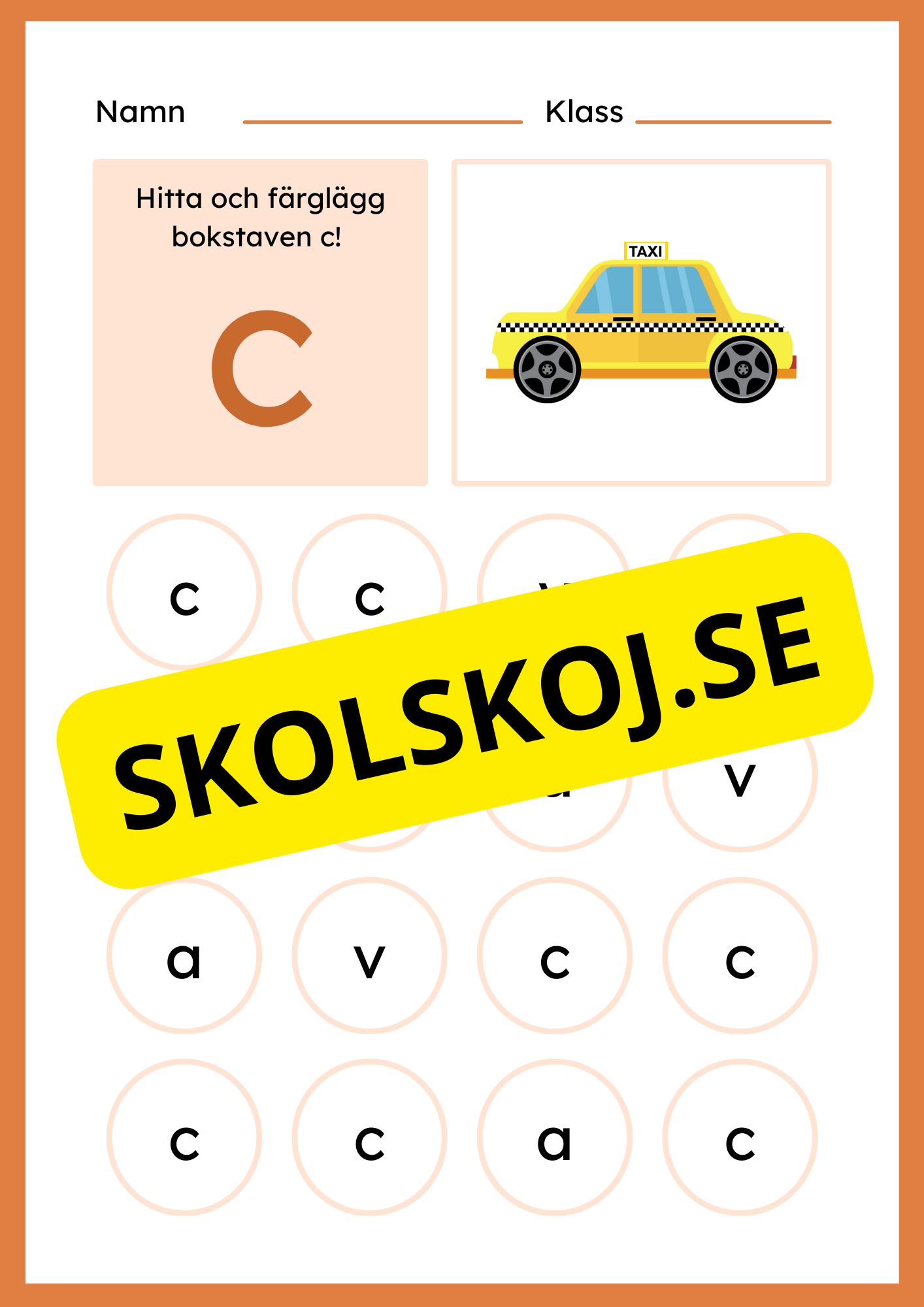Jag lär mig bokstaven C
