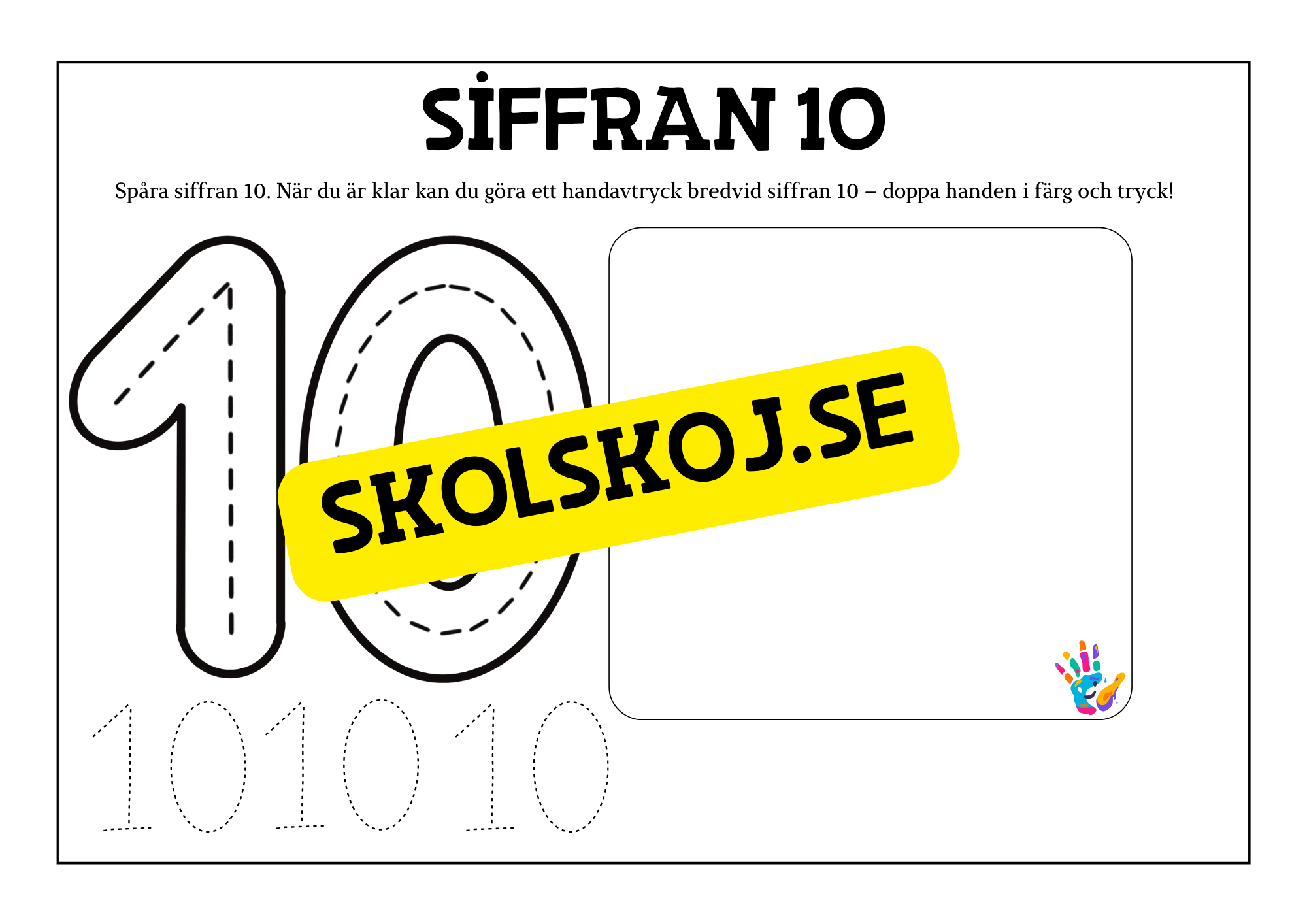 Jag lär mig siffror 1 - 10 - Häfte