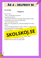 Träna inför Nationella provet - Åk 6 - Läsförståelse (delprov B1)