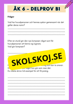 Träna inför Nationella provet - Åk 6 - Läsförståelse (delprov B1)