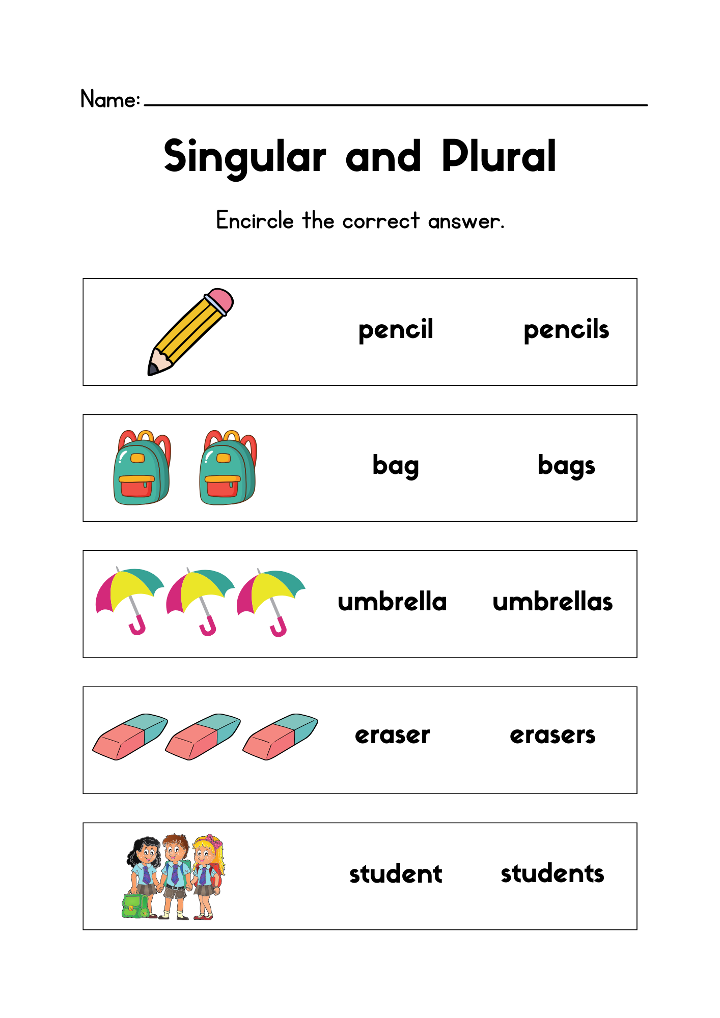Engelska - Singular and plural