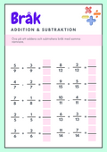 Bråk - Addition och subtraktion